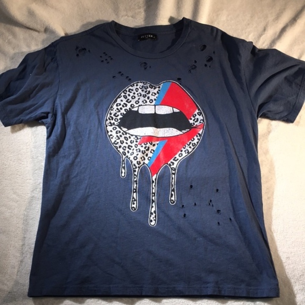Zutter Graphic Unisex Blue Short Sleeved T Shirt